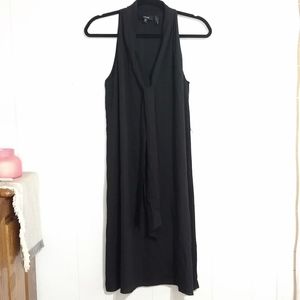 Theory V Neck Dress with Neck Tie